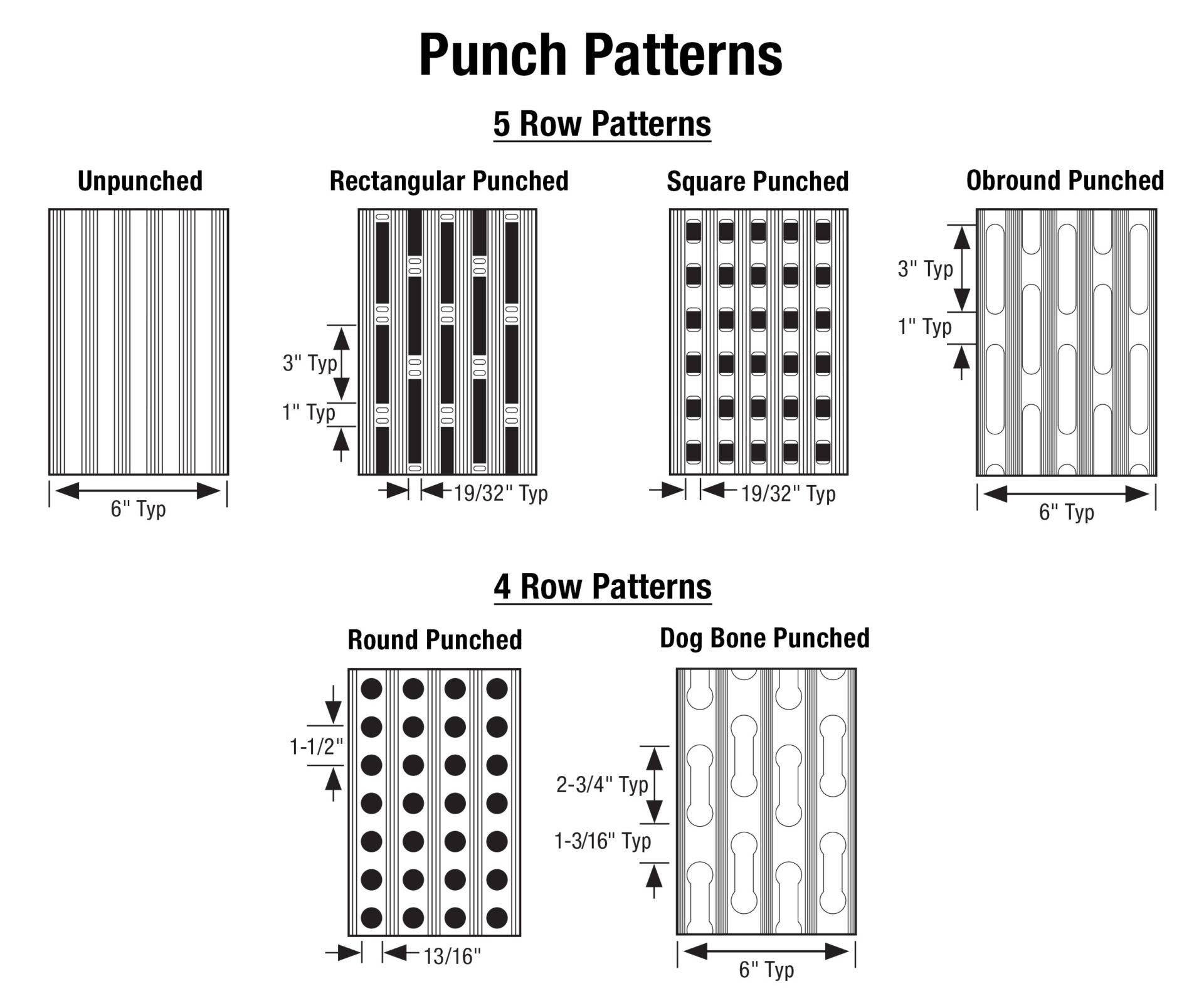 Aluminum Punch Large Square Rectangular Hole