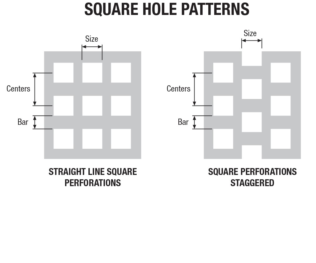 PERF METALS SQUARE HOLE PATTERN OPTIONS