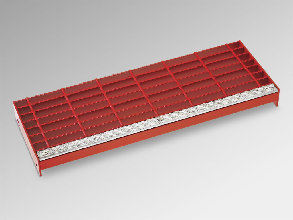 Steel Bar Grating Stair Tread with Cast Abrasive Nosing